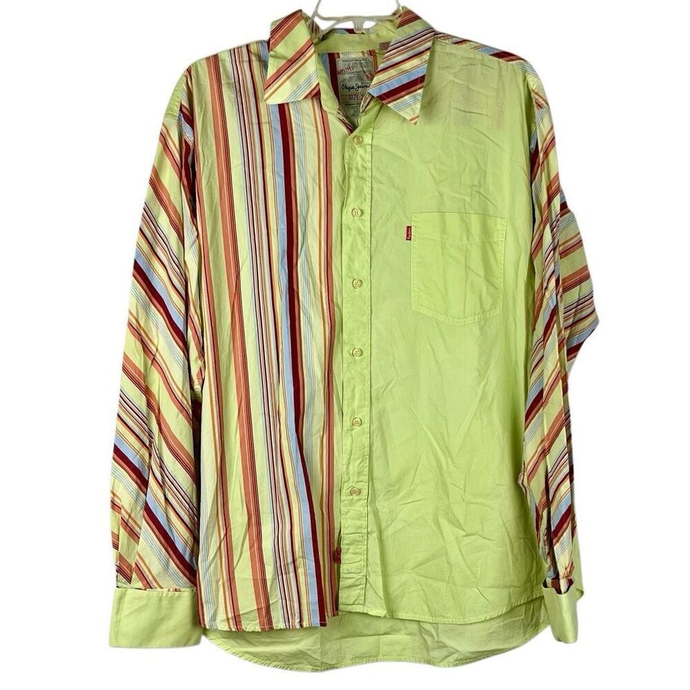 Pepe Jeans Stripe Double French Flip Cuff Button Shirt Mens 2XL